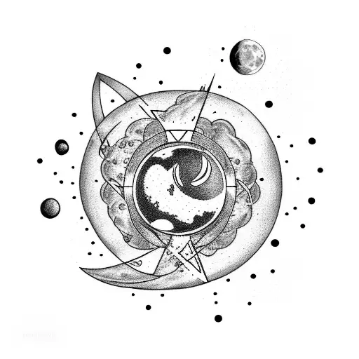 Moon Planets Space Star Triangle