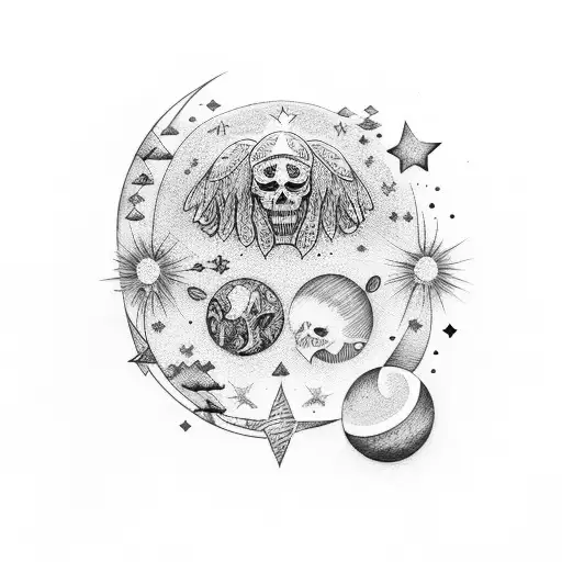 Familia' Rounded By Stars And Some Line