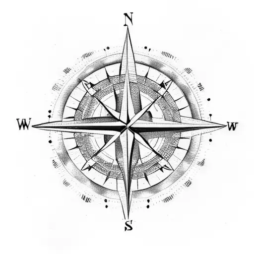 Compass With A Ditrectional Arrow
