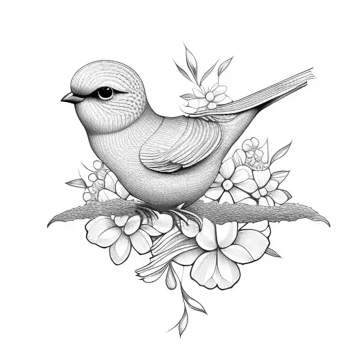 Humnming Bird Sitting On A Flower