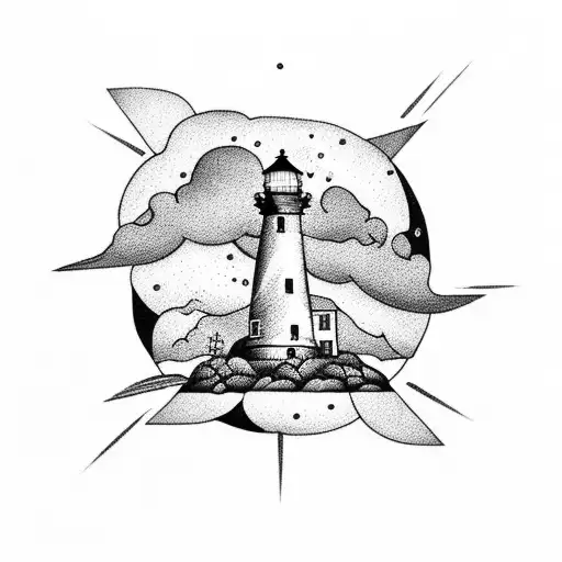 Lighthouse With Storm