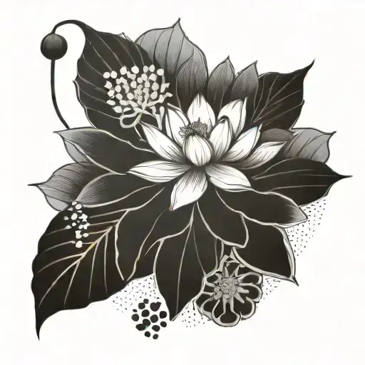 Lotus Flower Blooming From A Traditional Japanese Fan Surrounded By Various Floral Elements