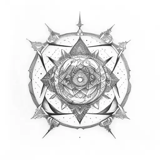 Mandala With Moon And Sword