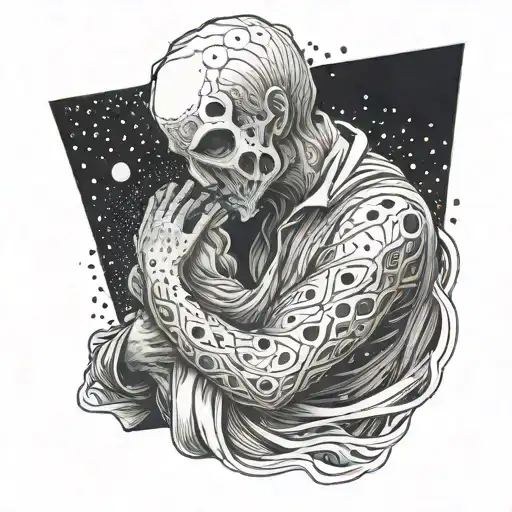 A Ghostly Figure Embracing A Dad Figure In A Loving Gesture