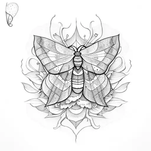 Moth With Aspen Flowers