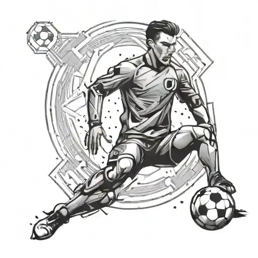 A Futuristic Soccer Player Wearing A High-tech Suit With The Number 7 On The Back