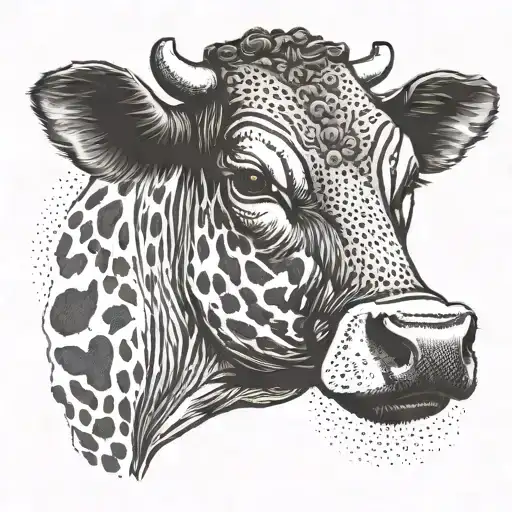 Cow Licking Her Nostril