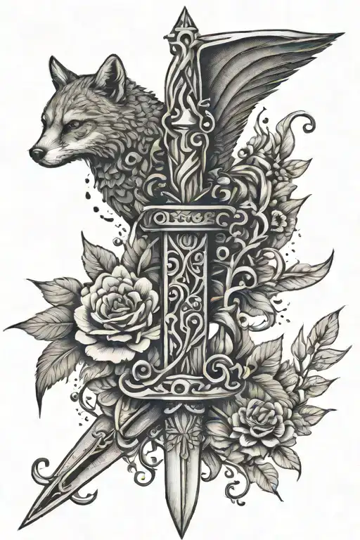 Intricate Dagger Design Intertwined With Woodland Creatures