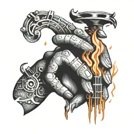 Incorporate Fire And Praying Hands Into A Music-themed