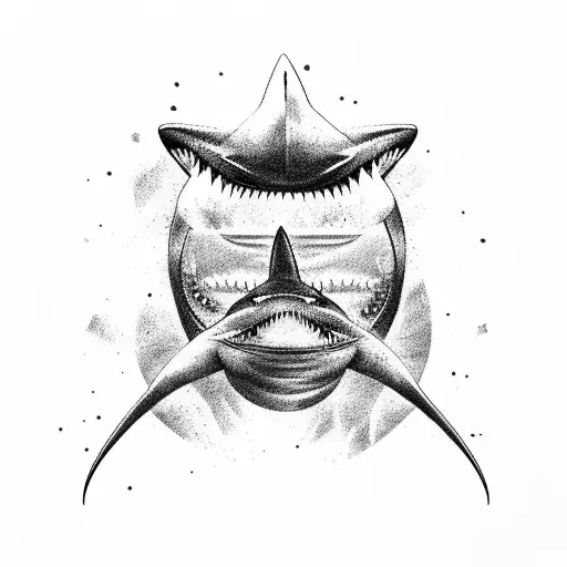 Shark With Tribal Drawings Inside