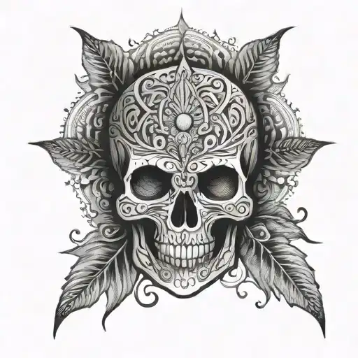 Black Mandala Skull Guardian