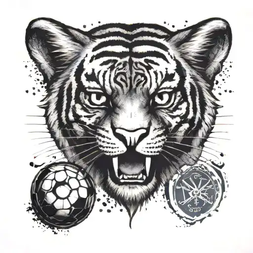 Arsenal Footbal Logo Merged With Tiger