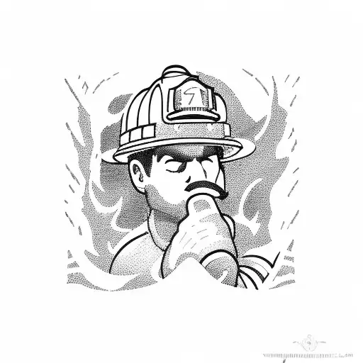 A Silhouette Of A Firefighter Scaling A Rocky Cliff