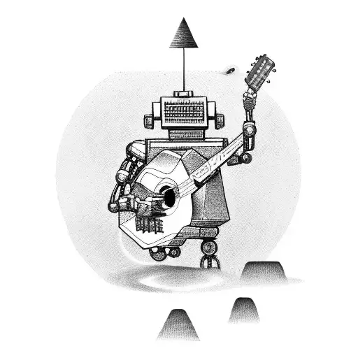 Robot Playing A Guitar