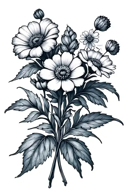 Birth Flower Bouquet For February June August September October December