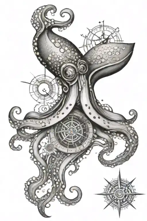 Squid With Compass