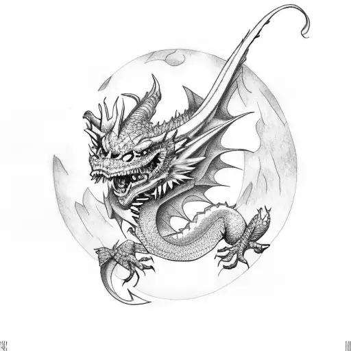 A Dragon With A Half Moon