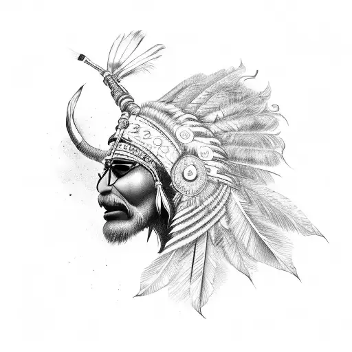 Victorious Indian Trampling On Corpses