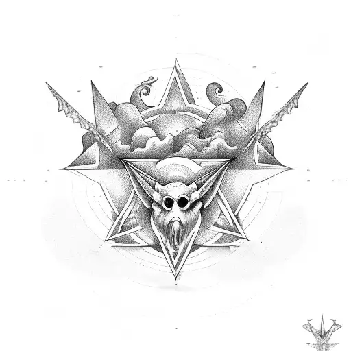 Triangle With A Bottomless Ocean And Baphomet