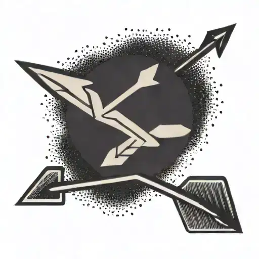 A Minimalist Tattoo Of A Single Arrow With The Word 'Kaiden' In The Middle