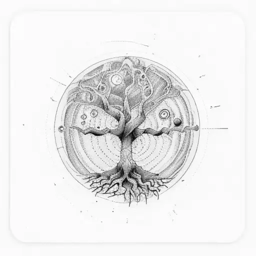 The Tree Of Adn Surrounded By Planets