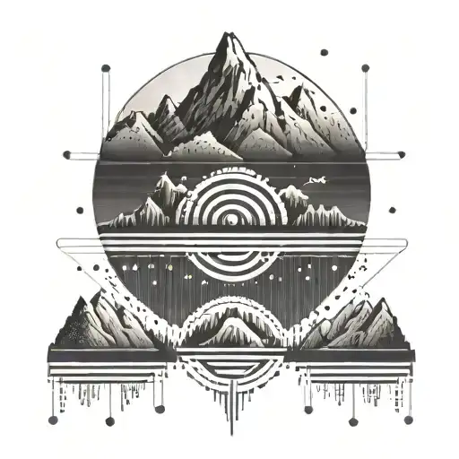 A Morse Code Design Of The Word 'Receptionist' With Mountain Peaks Incorporated Into The Lines