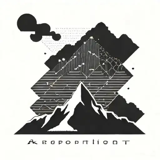 A Morse Code Design Of The Word 'Receptionist' With Mountain Peaks Incorporated Into The Lines