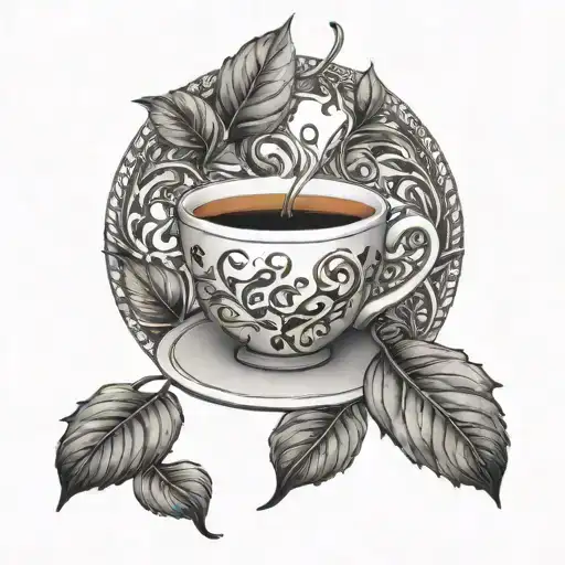 A Tea Leaf Pattern Intertwined With Musical Notes In Honor Of Ariana Grande