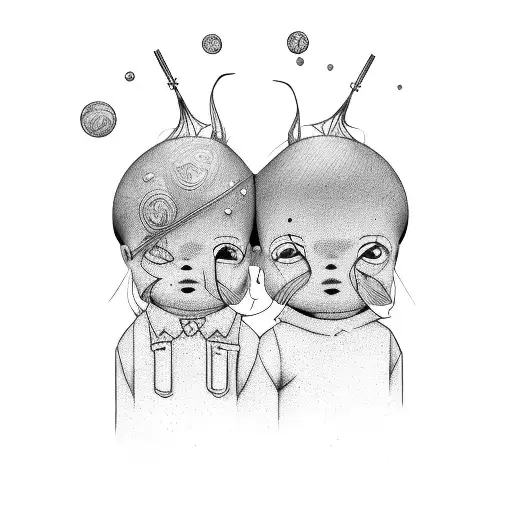 Two Fake Twins Couple Love Babys