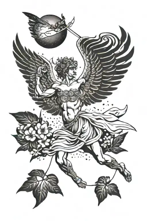 A Tattoo Representing The Fall Of Icarus According To Greek Myt