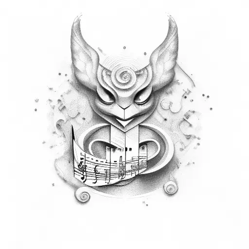 Treble Cleff With Sheet Music Going Through It