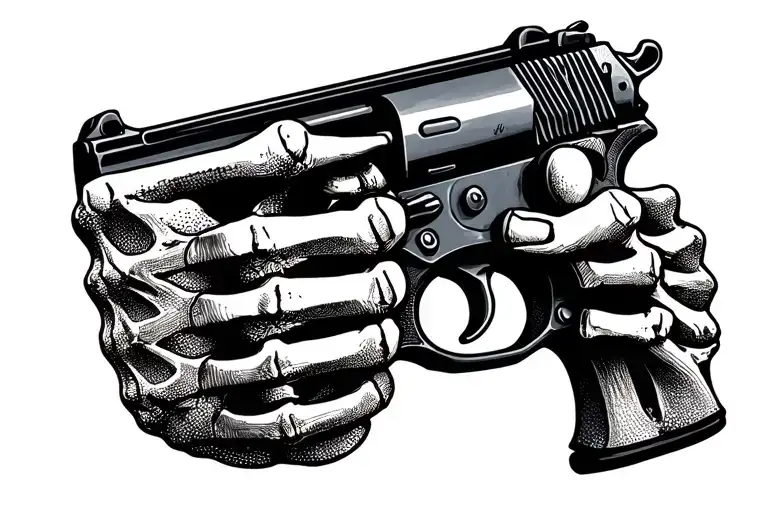 Skeleton Hand Forming A Gun R '