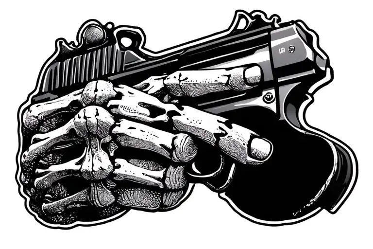 Skeleton Hand Forming A Gun R '