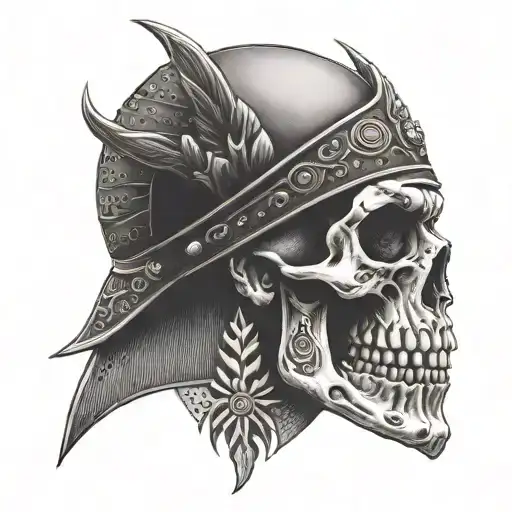 Warrior Half Man Half Skull