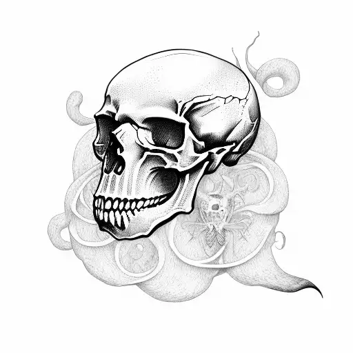 Skull Long Tailed Moth