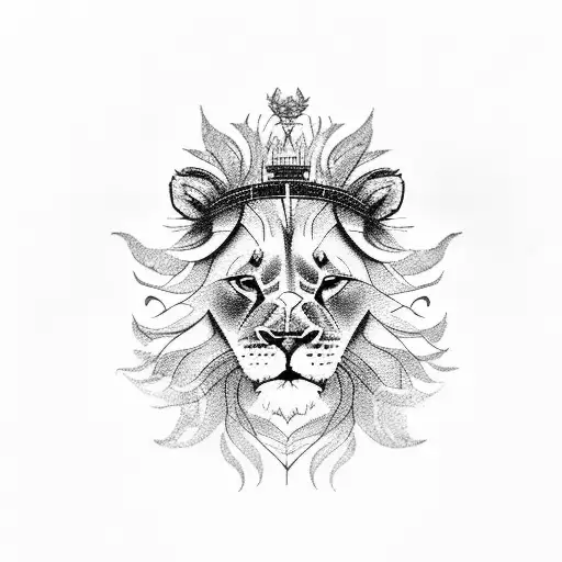 Little Lion Who Become Old Alone Sad And Strong