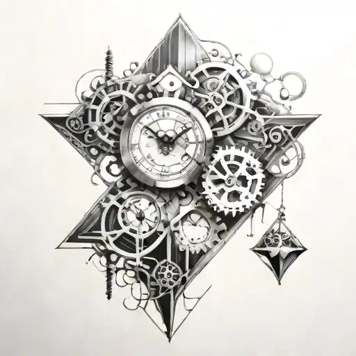 Create A Clock Mechanism Intertwined With A Diamond