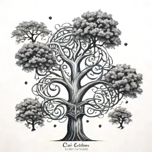 Design A Tattoo Of A Family Tree With Celtic Symbols Representing Each Family Member