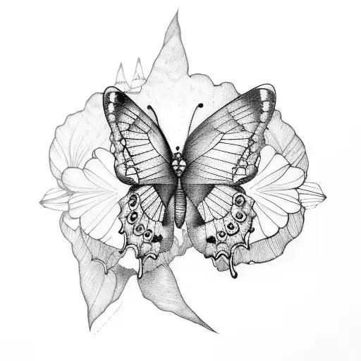 Butterfly Flying In Mountain