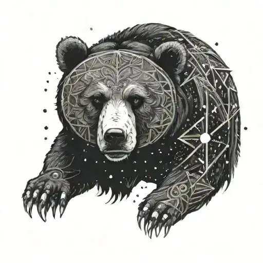 An Intricate Design Of A Bear Constellation Intertwined With Family Symbols