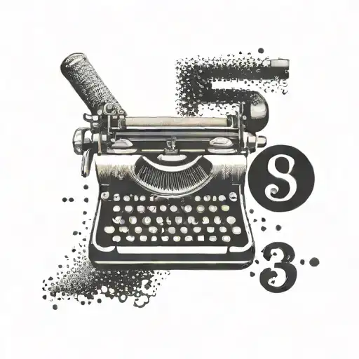 A Tattoo Of A Vintage Typewriter Keyboard With The Number 59 Highlighted In A Creative Way