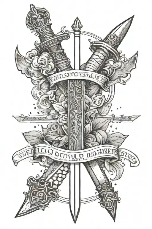 A Sword With Stoic Philosophical Quotes Engraved On It