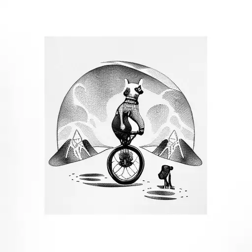 Bike And Dog On A Mountain With Beer