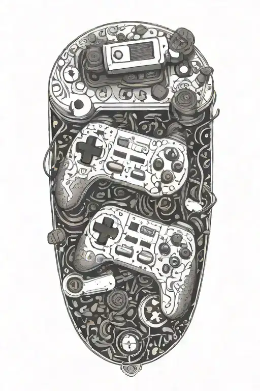 An Intricate Design Of A Video Game Controller Made Out Of Coffee Beans And Cigarette Smoke