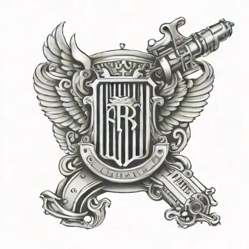 Create A Detailed Rolls Royce Gang Emblem With Subtle Gun Motifs