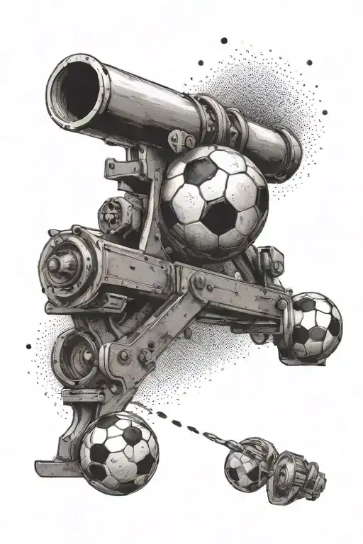 A Cannon Shooting Out A Soccer Ball