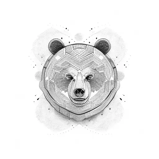 Line Art Bear Face