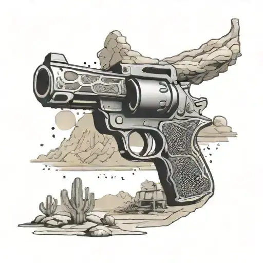 Gun-themed Arizona Desert Landscape