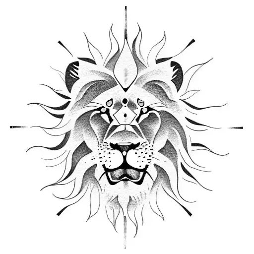 Lion With Sun Rays In Background