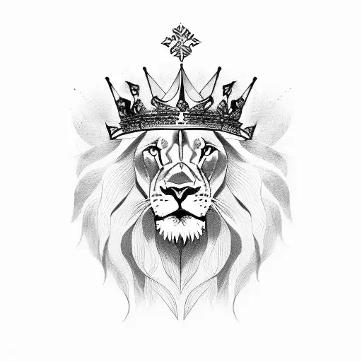Lion With Scar And A Crown